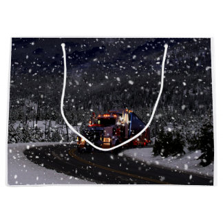 Grand Sac Cadeau Noël de chauffeur de camion