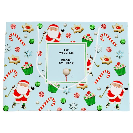 Grand Sac Cadeau Noël de golf (Devant)