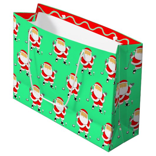 Grand Sac Cadeau Noël de golf (Devant Angle)