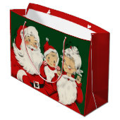 Grand Sac Cadeau Noël de la famille père Noël (Dos Angle)