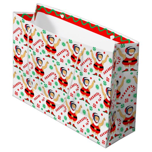 Grand Sac Cadeau Noël de lutte (Devant Angle)