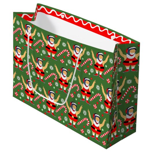 Grand Sac Cadeau Noël de lutte (Devant Angle)