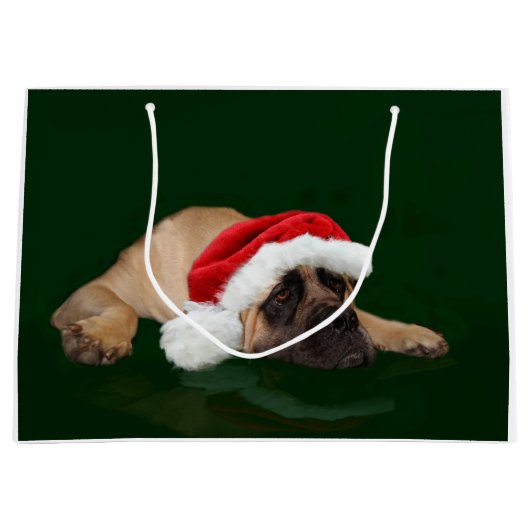 Grand Sac Cadeau Noël de mastiff (Devant)