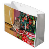Grand Sac Cadeau Noël de Tabby Kitty (Dos Angle)