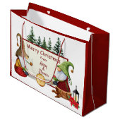 Grand Sac Cadeau Noël des Gnomes de Lumberjack (Devant Angle)