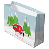 Grand Sac Cadeau Noël du Camper Retro (Devant Angle)