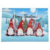 Grand Sac Cadeau Noël festif gnomes de Noël (Devant)