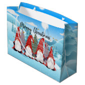 Grand Sac Cadeau Noël festif gnomes de Noël (Dos Angle)