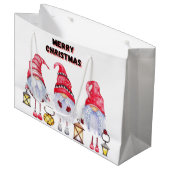 Grand Sac Cadeau Noël Gnome (Devant Angle)