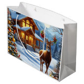 Grand Sac Cadeau Noël/Hiver Deer Lodge (Dos Angle)