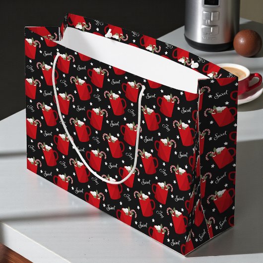 Grand Sac Cadeau Noël Hot Chocolate Joie | Vacances
