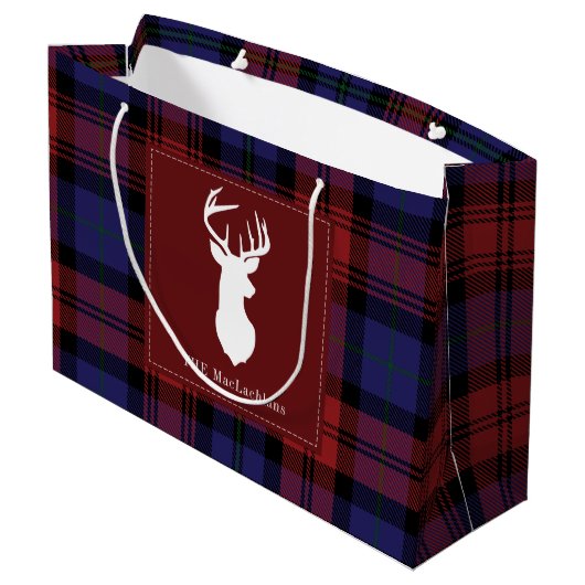Grand Sac Cadeau Noël Jours fériés MacLachlan Tartan (Dos Angle)