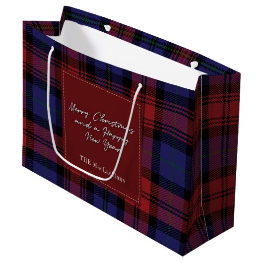 Grand Sac Cadeau Noël Jours fériés MacLachlan Tartan (Devant Angle)