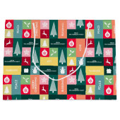 Grand Sac Cadeau Noël Joyeuses Fêtes Moderne Nom d'entreprise (Devant)