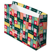 Grand Sac Cadeau Noël Joyeuses Fêtes Moderne Nom d'entreprise (Devant Angle)