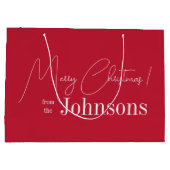 Grand Sac Cadeau Noël Joyeux Noël moderne Rouge (Dos)