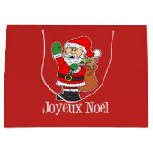 Grand Sac Cadeau Noël Père Noël Joyeux Noel (ON RED) (Devant)