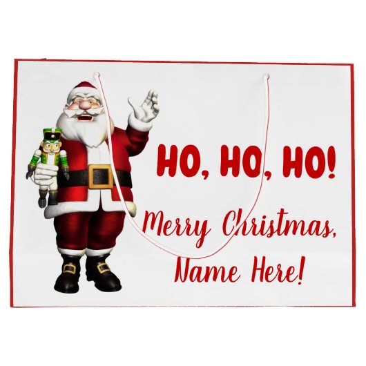 Grand Sac Cadeau Noël Père Noël personnalisé (Dos)