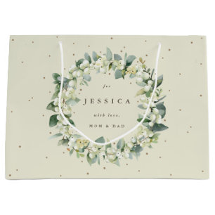 Grand Sac Cadeau Noël personnalisé à la myrtille et à l'eucalyptus