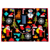 Grand Sac Cadeau Noël Pixel (Devant)