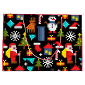 Grand Sac Cadeau Noël Pixel (Dos)