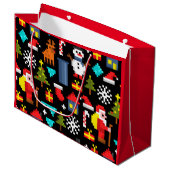 Grand Sac Cadeau Noël Pixel (Devant Angle)