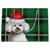 Grand Sac Cadeau Noël Plaid Bichon Frise Amoureux des chiens Holida (Devant)