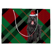 Grand Sac Cadeau Noël Plaid Black Russian Terrier Dog Fête (Dos)