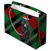 Grand Sac Cadeau Noël Plaid Black Russian Terrier Dog Fête (Dos Angle)