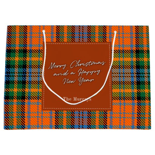 Grand Sac Cadeau Noël Plaid Holidays Clan Murray Tartan (Devant)