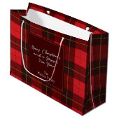Grand Sac Cadeau Noël Plaid Holidays Clan Wallace Tartan (Devant Angle)