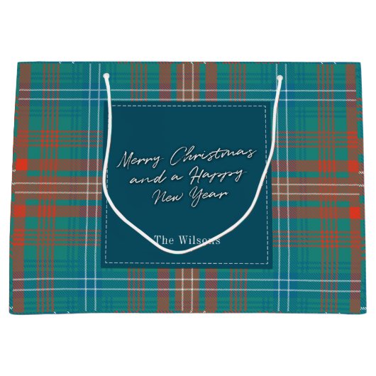 Grand Sac Cadeau Noël Plaid Holidays Clan Wilson Tartan (Devant)