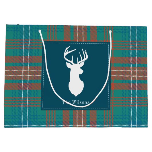 Grand Sac Cadeau Noël Plaid Holidays Clan Wilson Tartan (Dos)