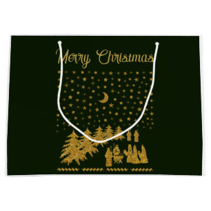 Grand Sac Cadeau Noël religieux, Naissance de Jésus