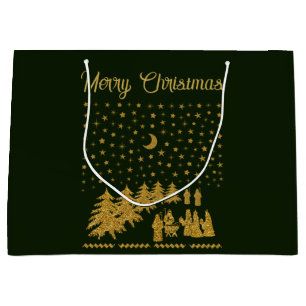 Grand Sac Cadeau Noël religieux, Naissance de Jésus