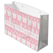 Grand Sac Cadeau Noël rose festif (Dos Angle)