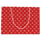 Grand Sac Cadeau Noël Rouge Blanc Élégant Vacances (Dos)