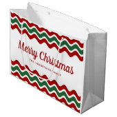 Grand Sac Cadeau Noël Rouge Et Vert Moderne (Devant Angle)