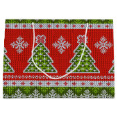 Grand Sac Cadeau Noël Rouge Vert Vacances tendance (Devant)