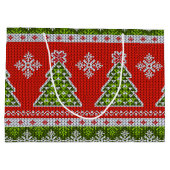 Grand Sac Cadeau Noël Rouge Vert Vacances tendance (Dos)