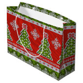 Grand Sac Cadeau Noël Rouge Vert Vacances tendance (Dos Angle)