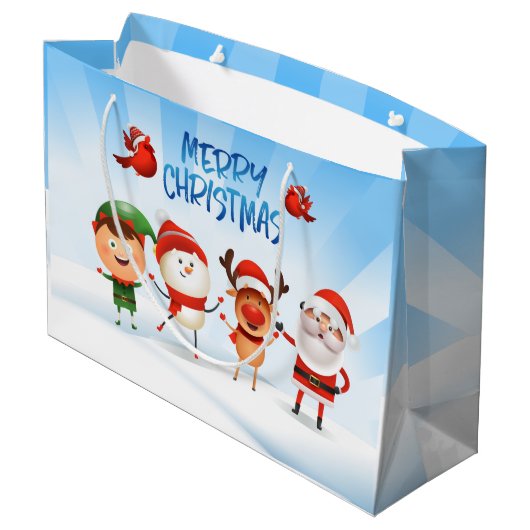 Grand Sac Cadeau Noël Rudolf Le renne et les amis (Dos Angle)