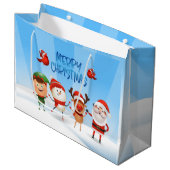 Grand Sac Cadeau Noël Rudolf Le renne et les amis (Devant Angle)