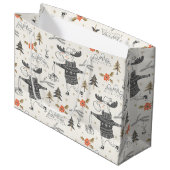 Grand Sac Cadeau Noël Russe Moose Country | Vacances (Devant Angle)