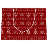 Grand Sac Cadeau Noël Snowflakes motif coutume arrière - plan (Devant)