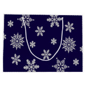 Grand Sac Cadeau Noël Snowflon de vacances Marine bleu (Dos)
