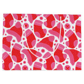 Grand Sac Cadeau Noël Stocker rouge et rose (Dos)