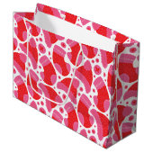 Grand Sac Cadeau Noël Stocker rouge et rose (Devant Angle)