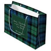 Grand Sac Cadeau Noël Tartan Clan Campbell Plaid Personnalisé (Devant Angle)