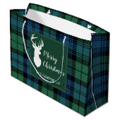 Grand Sac Cadeau Noël Tartan Clan Campbell Plaid Personnalisé (Dos Angle)